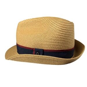 Ted Baker Straw Trilby Men S/M Natural New With Tags  Fedora Hat 57 cm
